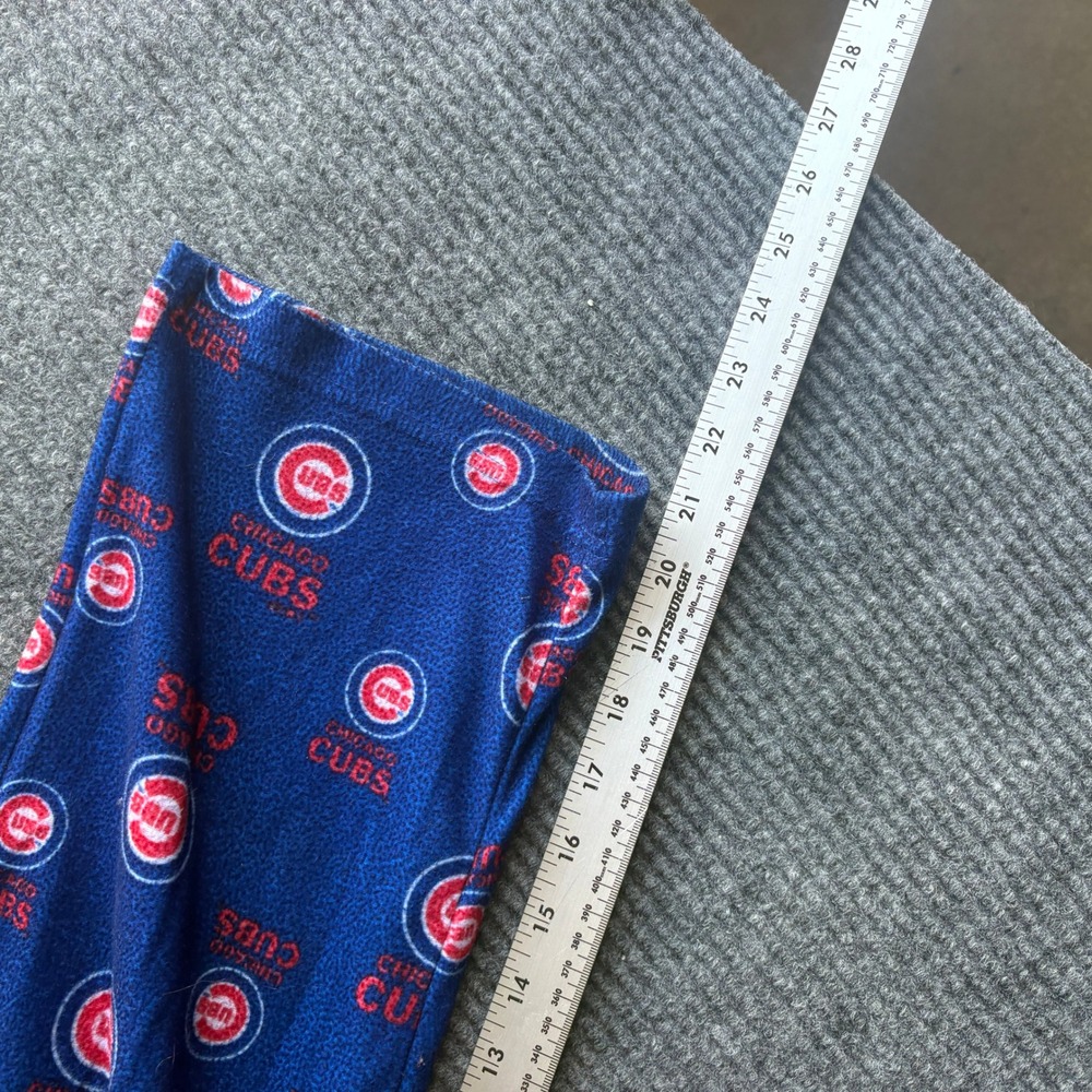 MLB Chicago Cubs Youth Fleece Pajama Pants Blue Red Logo Print Size 8 S Kids - Picture 5 of 6